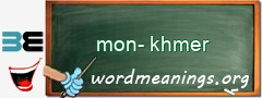 WordMeaning blackboard for mon-khmer